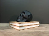 Black Cast Iron Skull ~ Modern Home Decor ~ Retro Matte Black Goth Pop Art